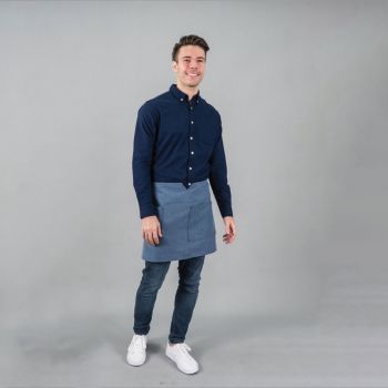ผ้ากันเปื้อนตัวสั้น รุ่น 12C Cross Back (Denim Blue)