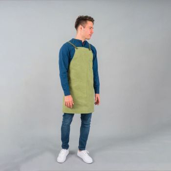 ผ้ากันเปื้อนสายหนัง ไขว้หลัง รุ่น 12C Cross Back (Grass Green)