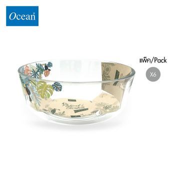 ชามแก้ว Glass bowl DP DP JUNGLE LEAVES Assurance Bowl 7" จากโอเชียนกลาส Ocean glass ชามแก้วดีไซน์สวย